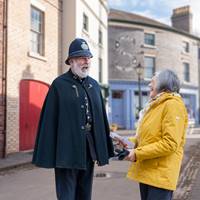 Constable Jarret entertaining a visitor to Blists Hill Victorian Town